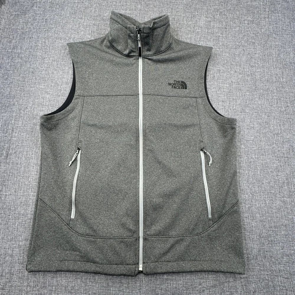 The North Face Canyonwall Vest Mens Medium Gray WindWall Full Zip Fleece CTZ9
